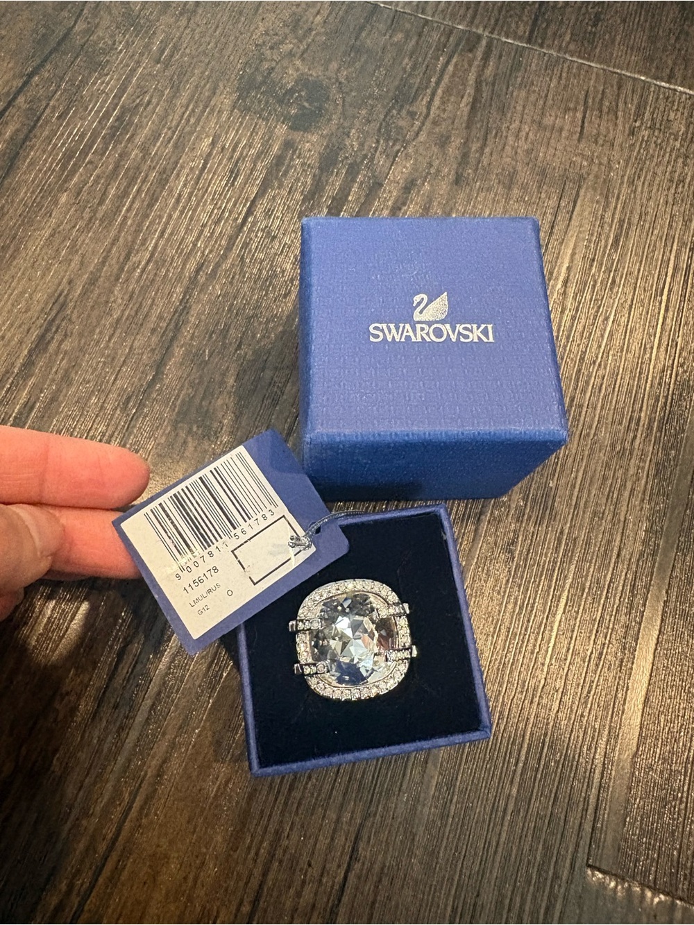 Swarovski Crystal Double Halo Cocktail Ring - Clear